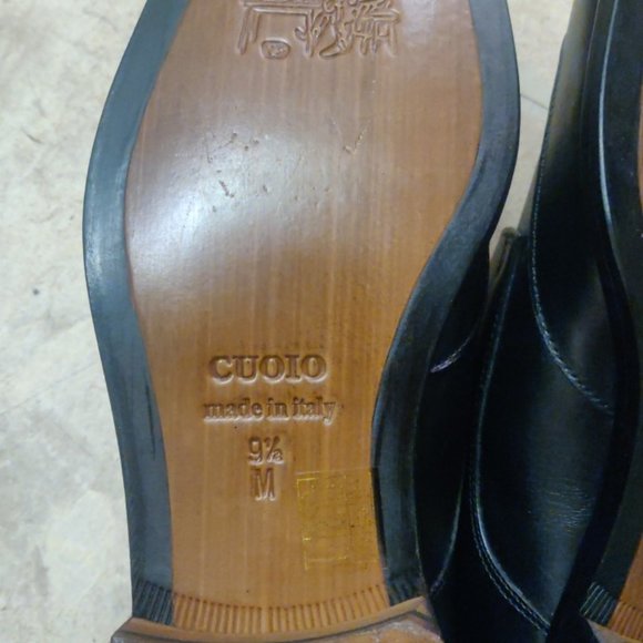 Massimo Matteo 9.5M wingtip single monk strap black made italy 7747 chisel toe - Picture 8 of 12